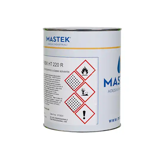 Confezione colla Mastek gr. 900 esposta dal lato dove si vedono i pittogrammi della sicurezza