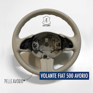 Rivestimento volante in pelle beige Fiat 500
