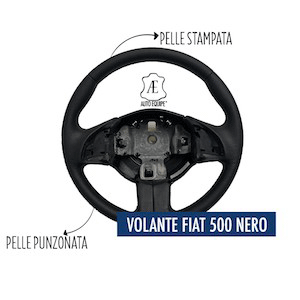 Rivestimento volante in pelle Fiat 500 nero